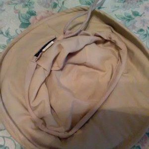 Sluggers Tan Cotton Brimmed Bush Hat, Adjustable Knitted Chin Strap OS